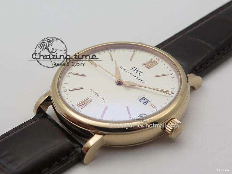 MIROTIME 0425 Modern Portofino SCHAFFHAUSEN RG MKF 1:1 V2 Best Edition White Dial On Brown Leather Strap A 7344